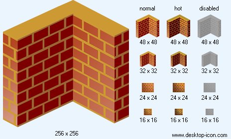 464x280 Brick Wall Icon Image Desktop Building Icons