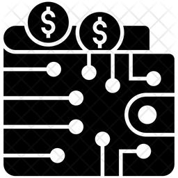 256x256 Digital Wallet Icon Of Glyph Style