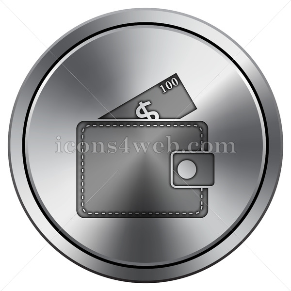 600x600 Wallet Icon Round Icon Imitating Metal