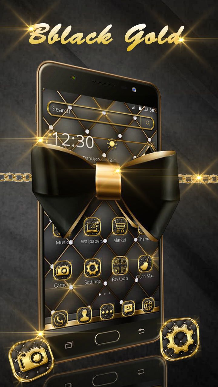 720x1280 Boss Time Luxury Black And Gold Bow Tie Wallpaper And Icon Pack