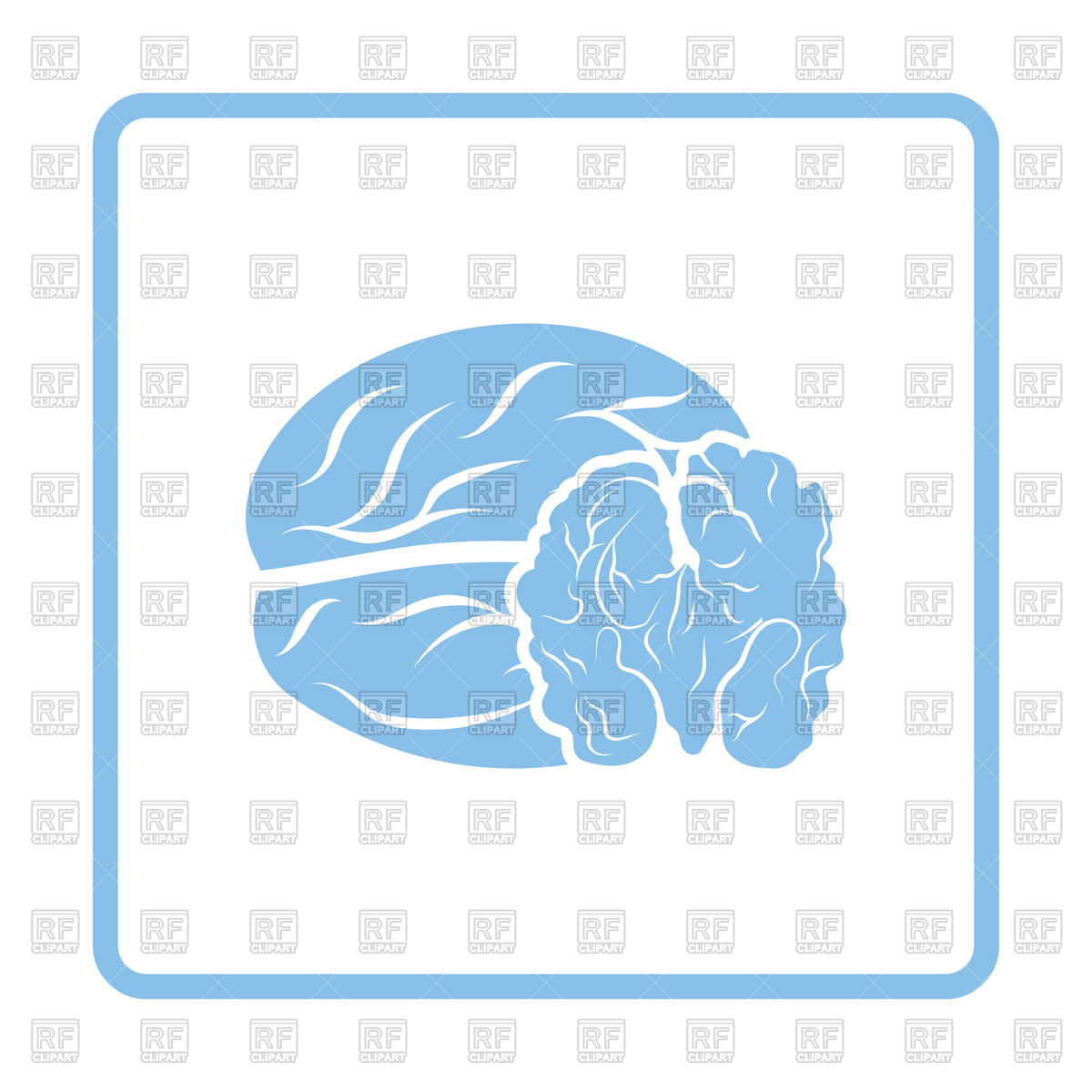 1200x1200 Blue Frame Design Of Walnut Icon Vector Image Of Food