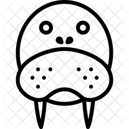 256x256 Walrus Icon Of Line Style