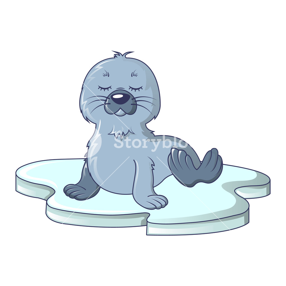 1000x1000 Walrus On Ice Icon Cartoon Of Walrus On Ice Vector Icon For Web