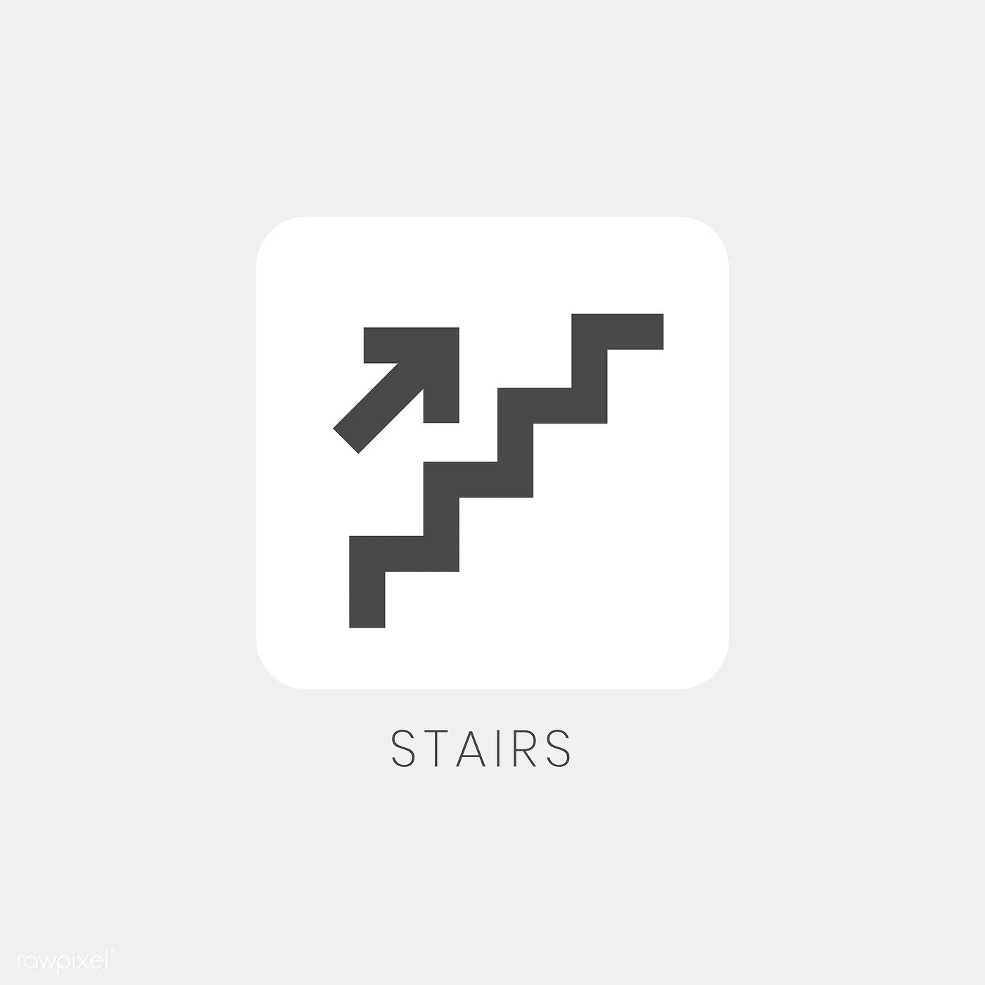 1400x1400 Gray Up Arrow Stairs Icon Sign Vector Free Image