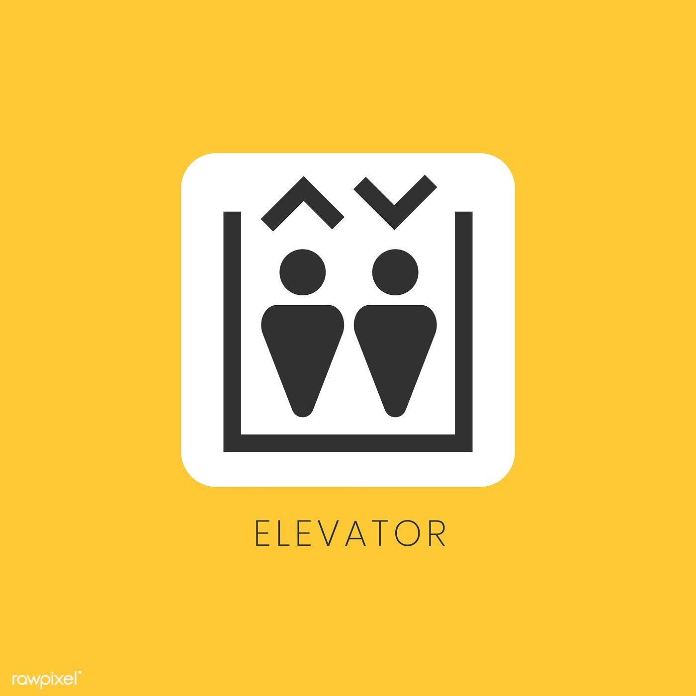 1400x1400 Yellow Elevator Icon Sign Vector Free Image