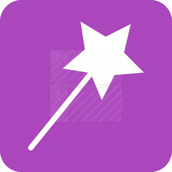 600x600 Magic Wand Tool Flat Round Corner Icon