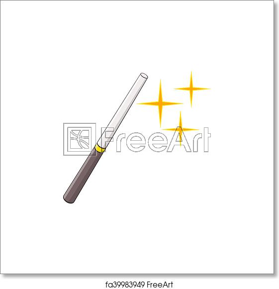561x581 Free Art Print Of Magic Wand Icon In Cartoon Style Icon