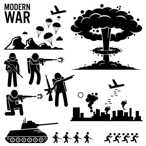 500x500 War Icon Silhouette Vector Free Download