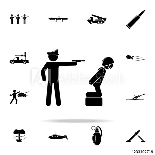 500x500 Shooting Of A Prisoner Of War Icon Army War Icons Universal Set