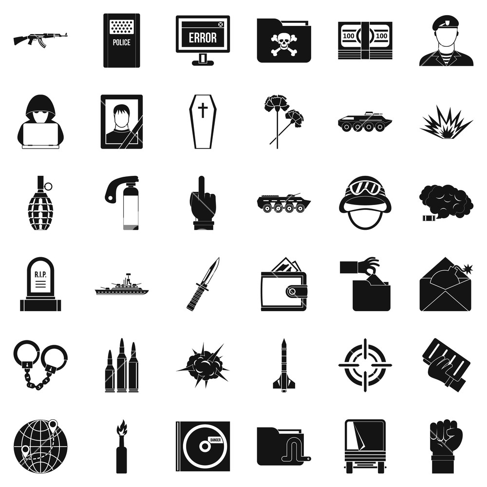 1000x1000 Cold War Icons Set Simple Style Of Cold War Vector Icons