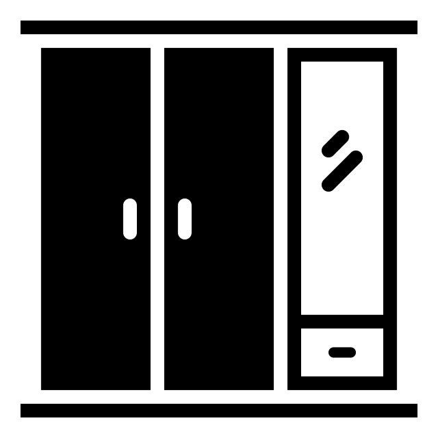 640x640 Wardrobe Icon With Glyph Style Vector Illustration, Icon