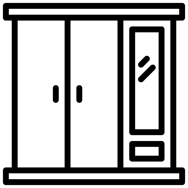 640x640 Wardrobe Icon With Outline Style Vector Illustration, Icon