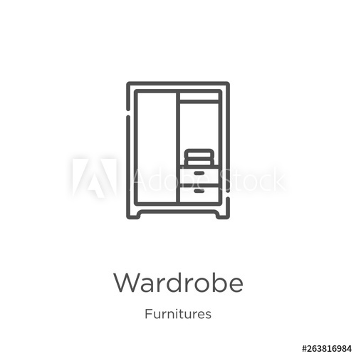 500x500 Wardrobe Icon Vector From Furnitures Collection Thin Line
