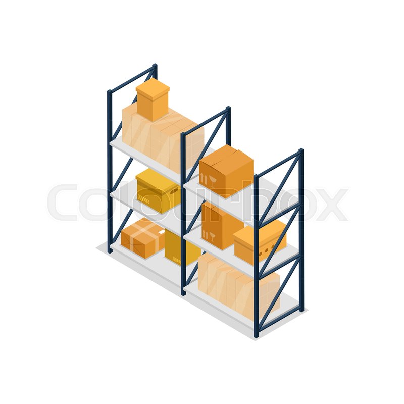 800x800 Warehouse Shelves Interior Element Stock Vector Colourbox