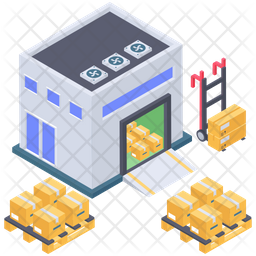 256x256 Warehouse Icon Of Isometric Style