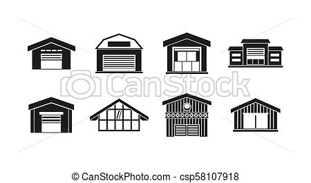 450x265 Warehouse Icon Set, Simple Style Warehouse Icon Set Simple Set
