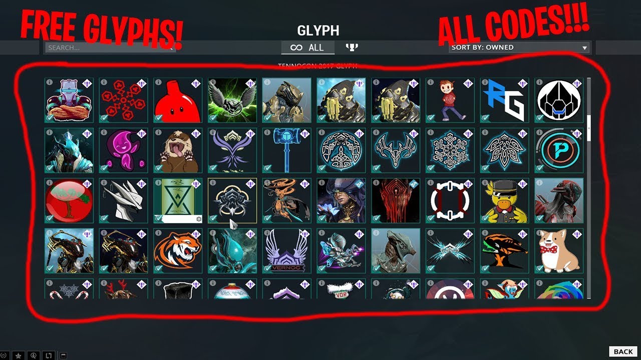1280x720 How To Get Every Glyph Code!!! Warframe