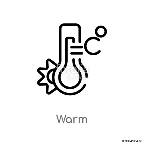 500x500 Outline Warm Vector Icon Isolated Black Simple Line Element