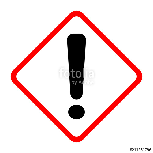 500x500 Warning Icon Exclamation Mark On Rhombus Sign Vector Stock