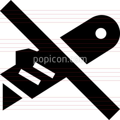 400x400 Do Not Cut Knife Warning Icon