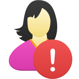 256x256 Female User Warning Icon Free Download As Png And Formats