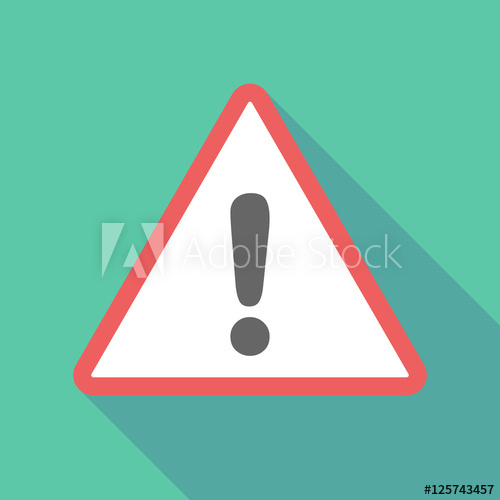 500x500 Long Shadow Triangular Warning Sign Icon With An Exclamarion Sig