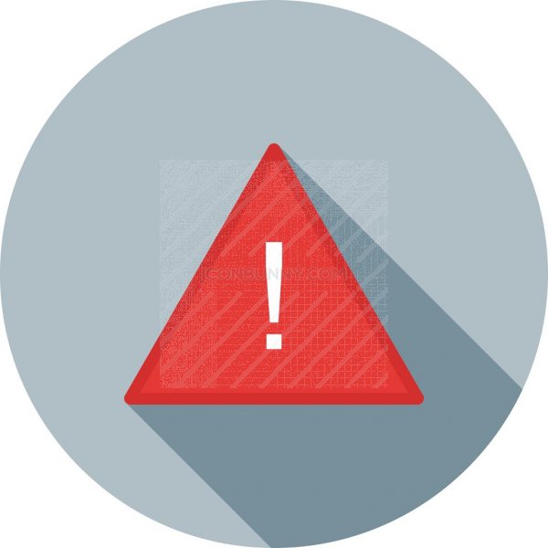 600x600 Warning Sign Flat Shadowed Icon