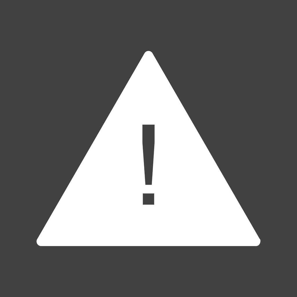 1024x1024 Warning Sign Glyph Inverted Icon