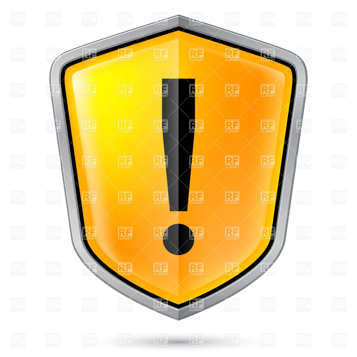 1200x1200 Warning Sign Icon On Shield Vector Image Of Icons And Emblems