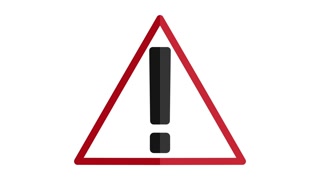 320x180 Hazard Warning Sign With Exclamation Mark Symbol Icon In And Out