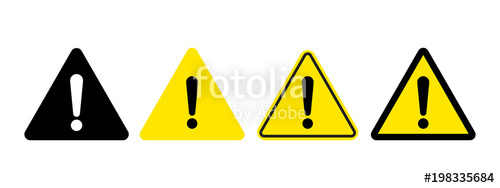500x188 Exclamation Mark Of Warning Attention Icon Vector Yellow