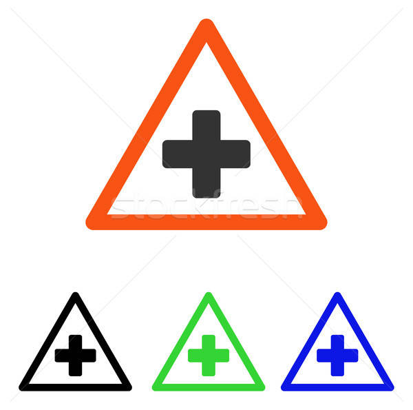 600x595 Health Warning Triangle Flat Vector Icon Vector Illustration