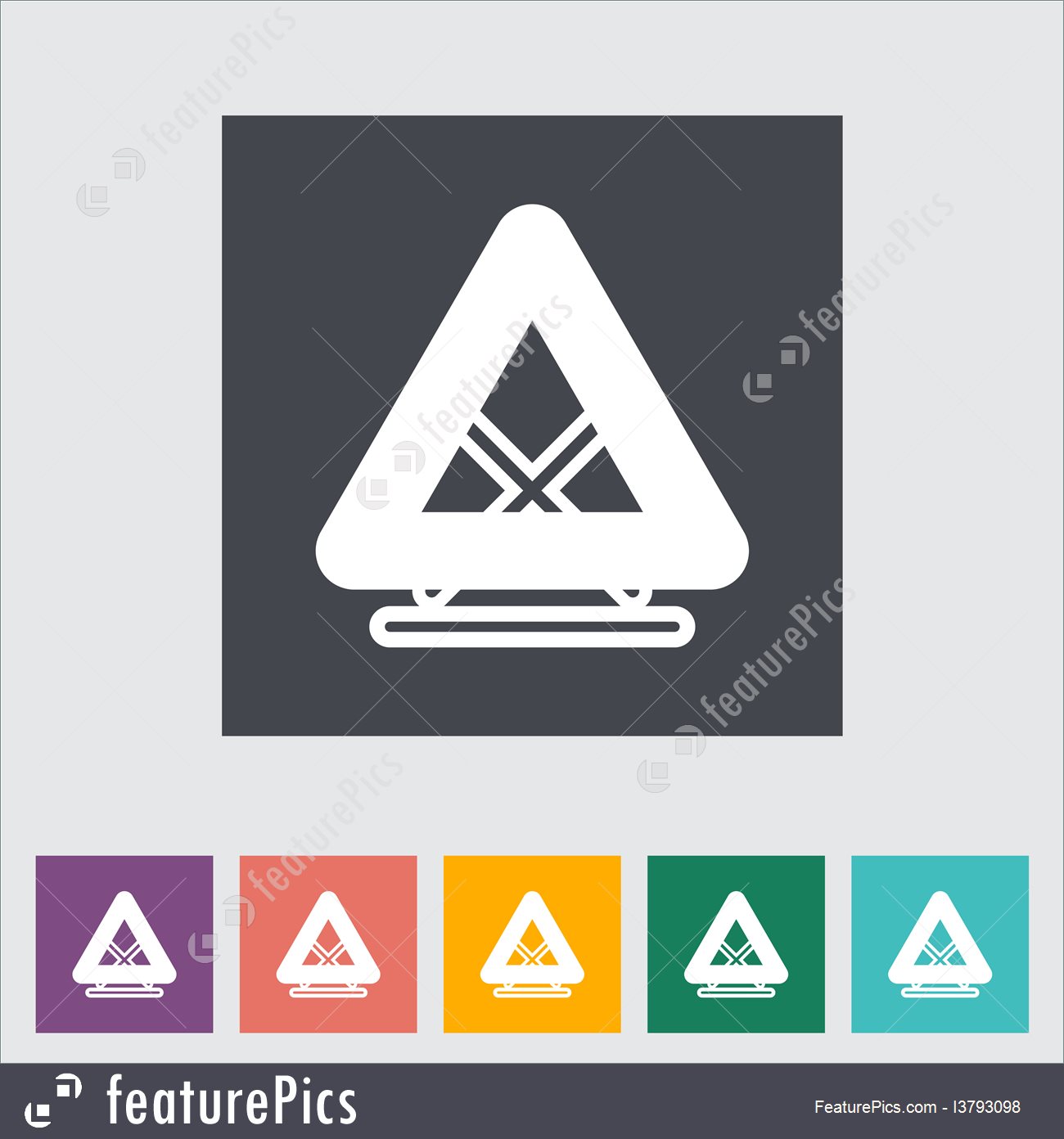 1300x1392 Warning Triangle Single Flat Icon Illustration