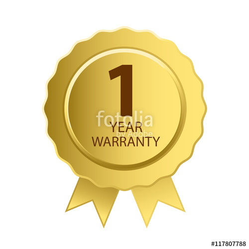 500x500 Warranty Icon Year Warranty Gold Label Stock Image