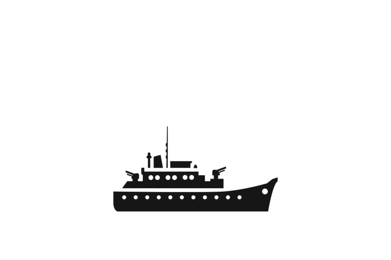 Navy Military Warship Silhouette Vector Icon 800x533 Navy Military Warship Silhouette Vector Icon