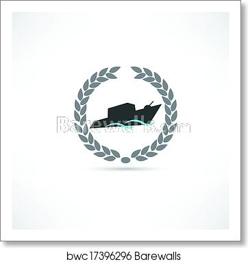 Warship Icon, Art Print Barewalls Posters Prints 362x382 Warship Icon, Art Print Barewalls Posters Prints