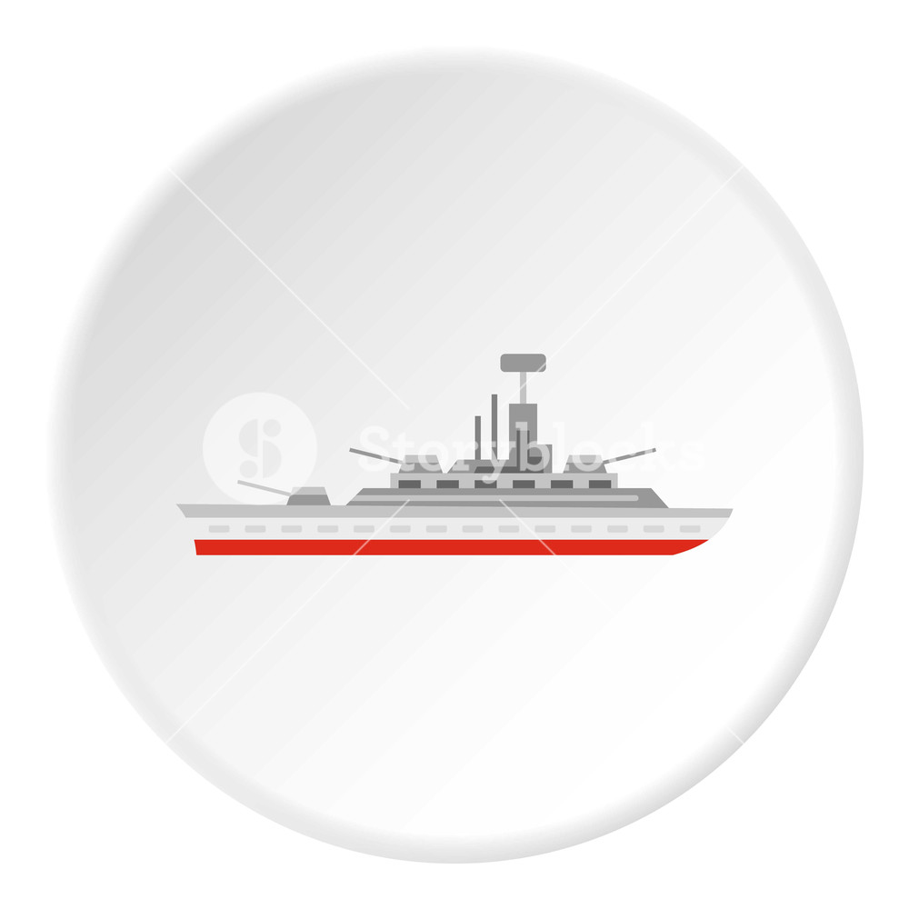 Warship Icon In Flat Circle Isolated On White Background Vector 1000x1000 Warship Icon In Flat Circle Isolated On White Background Vector