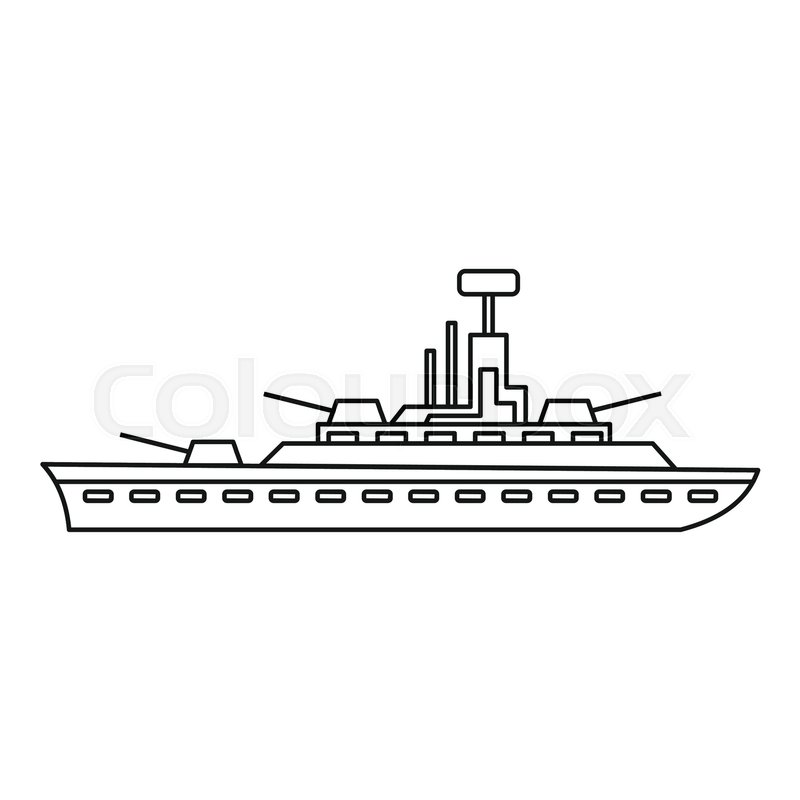 Military Warship Icon In Outline Style Stock Vector Colourbox 800x800 Military Warship Icon In Outline Style Stock Vector Colourbox