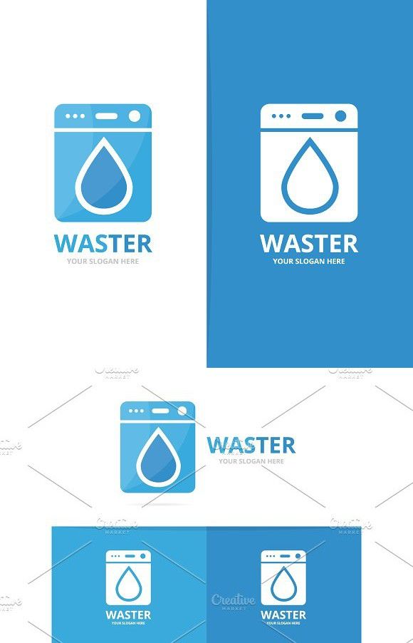 Vector Of Laundry And Water Drop Logo Combination Washing Machine 580x902 Vector Of Laundry And Water Drop Logo Combination Washing Machine