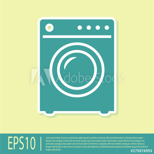 Green Washer Icon Isolated On Yellow Background Washing Machine 500x500 Green Washer Icon Isolated On Yellow Background Washing Machine