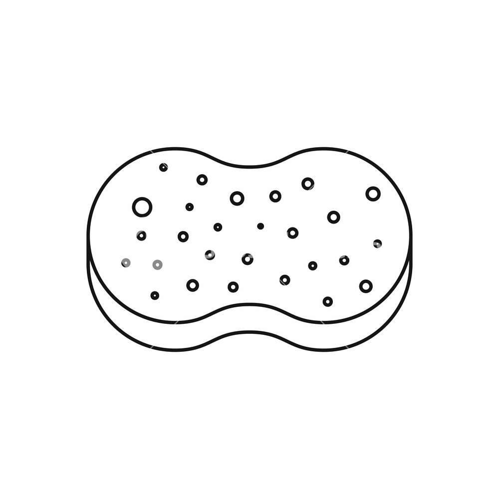 1000x1000 Sponge For Washing Icon In Outline Style Isolated On White