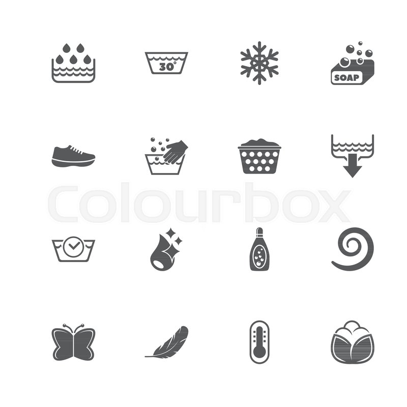 800x800 Washing Icons Perfect Black Pictogram Stock Vector Colourbox