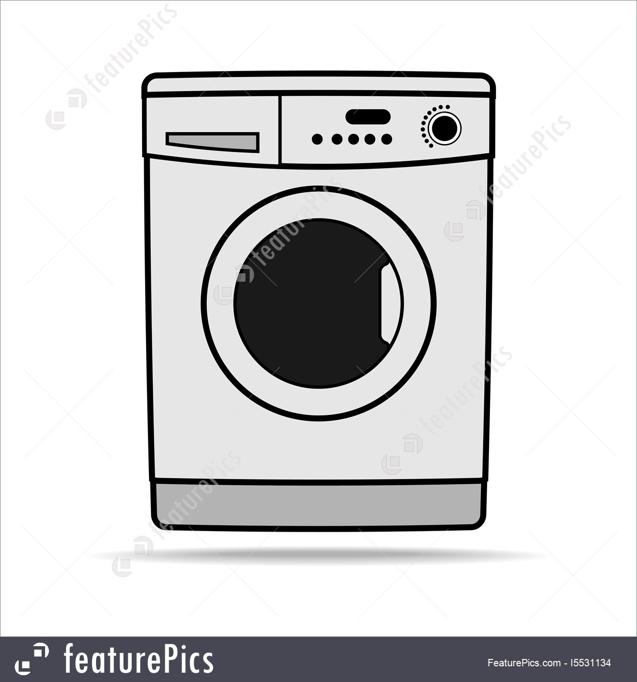 1300x1392 Washing Machine Icon Illustration