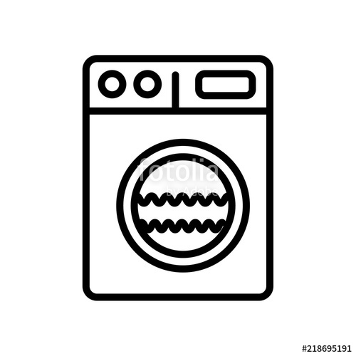 500x500 Washing Machine Icon Isolated On White Background Modern