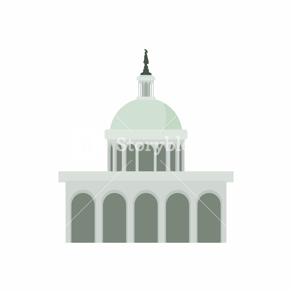 1000x1000 White House In Washington Dc Icon In Cartoon Style On A White