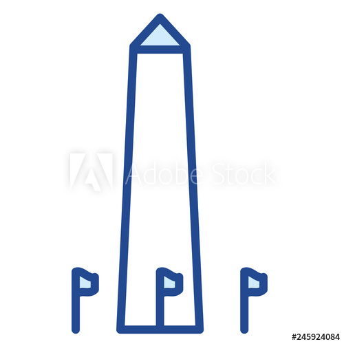 500x500 Washington Monument, Washington D C Vector Icon Illustration