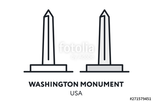500x334 Washington Monument Obelisk Usa Landmark Sight Vector Flat Line