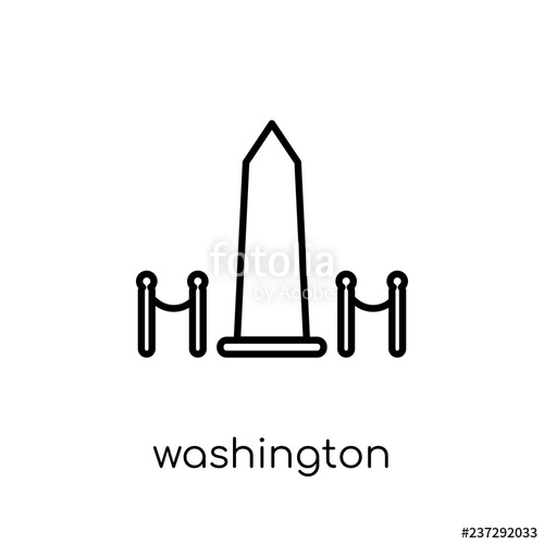 500x500 Washington Monument Icon Trendy Modern Flat Linear Vector Washi
