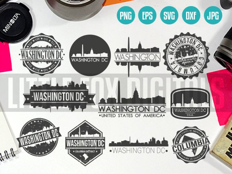 794x596 Washington Dc Stamps Columbia Skyline Etsy