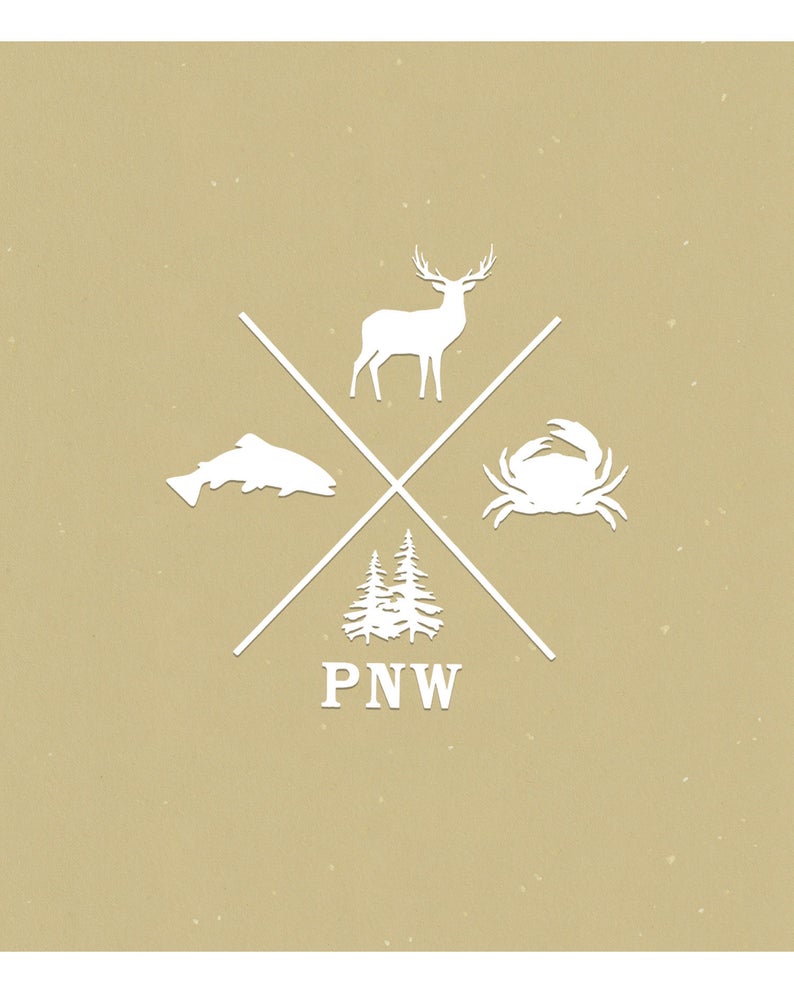 794x993 Pacific Northwest Washington State Icons Sticker Waterproof Etsy